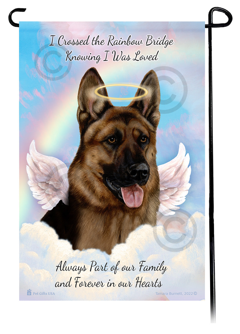 German Shepherd Red Sable Memorial Flag