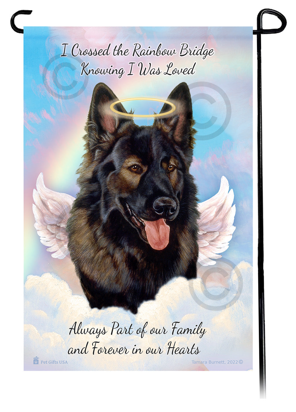 German Shepherd Plush Sable Memorial Flag