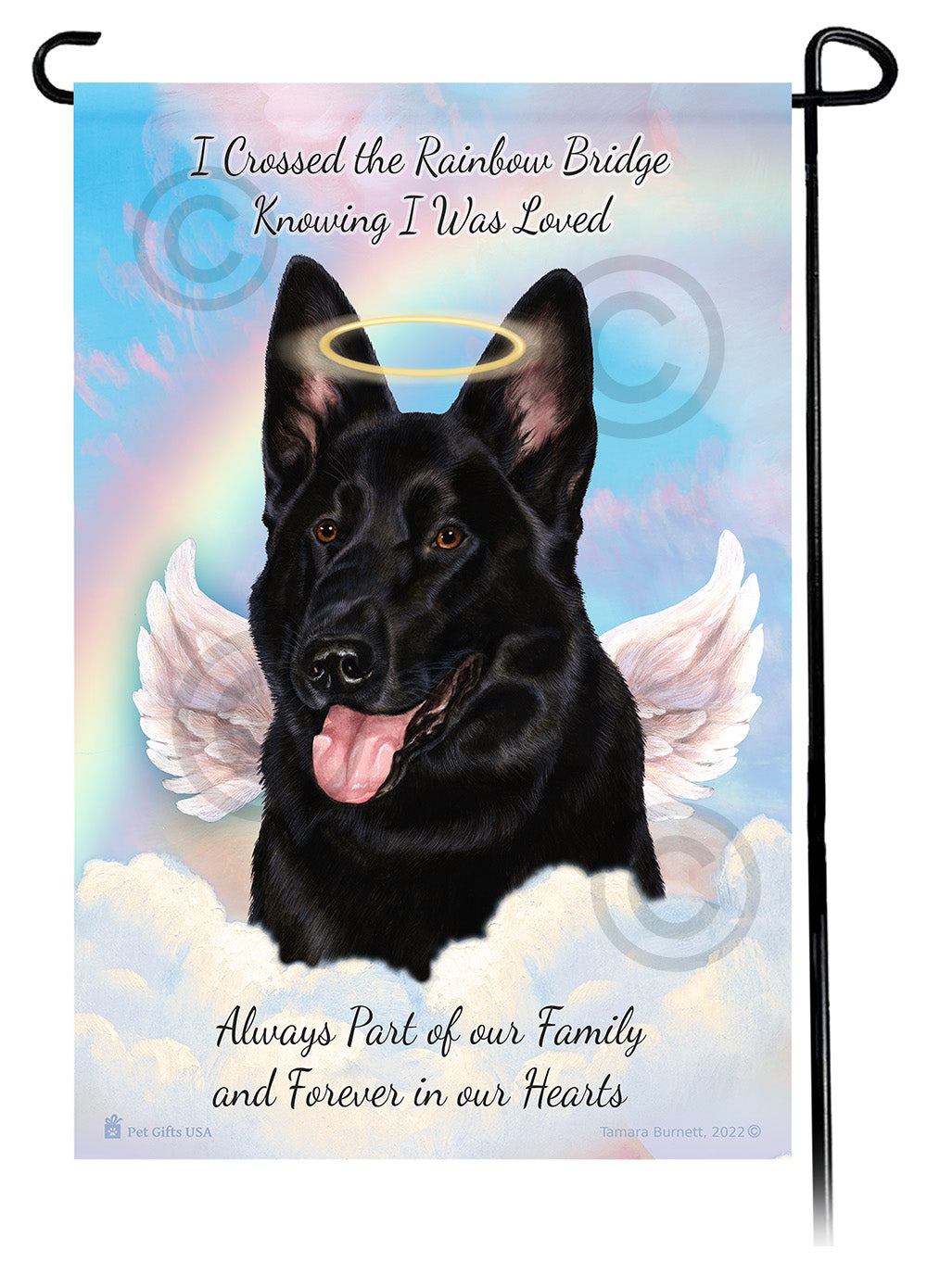 German Shepherd Black Memorial Flag