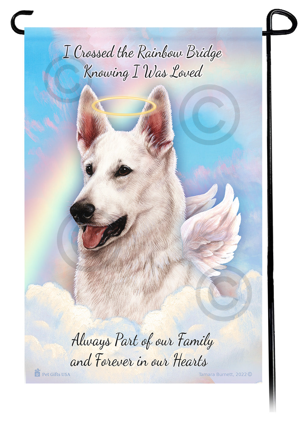 German Shepherd White Memorial Flag