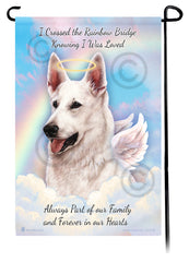 German Shepherd White Memorial Flag
