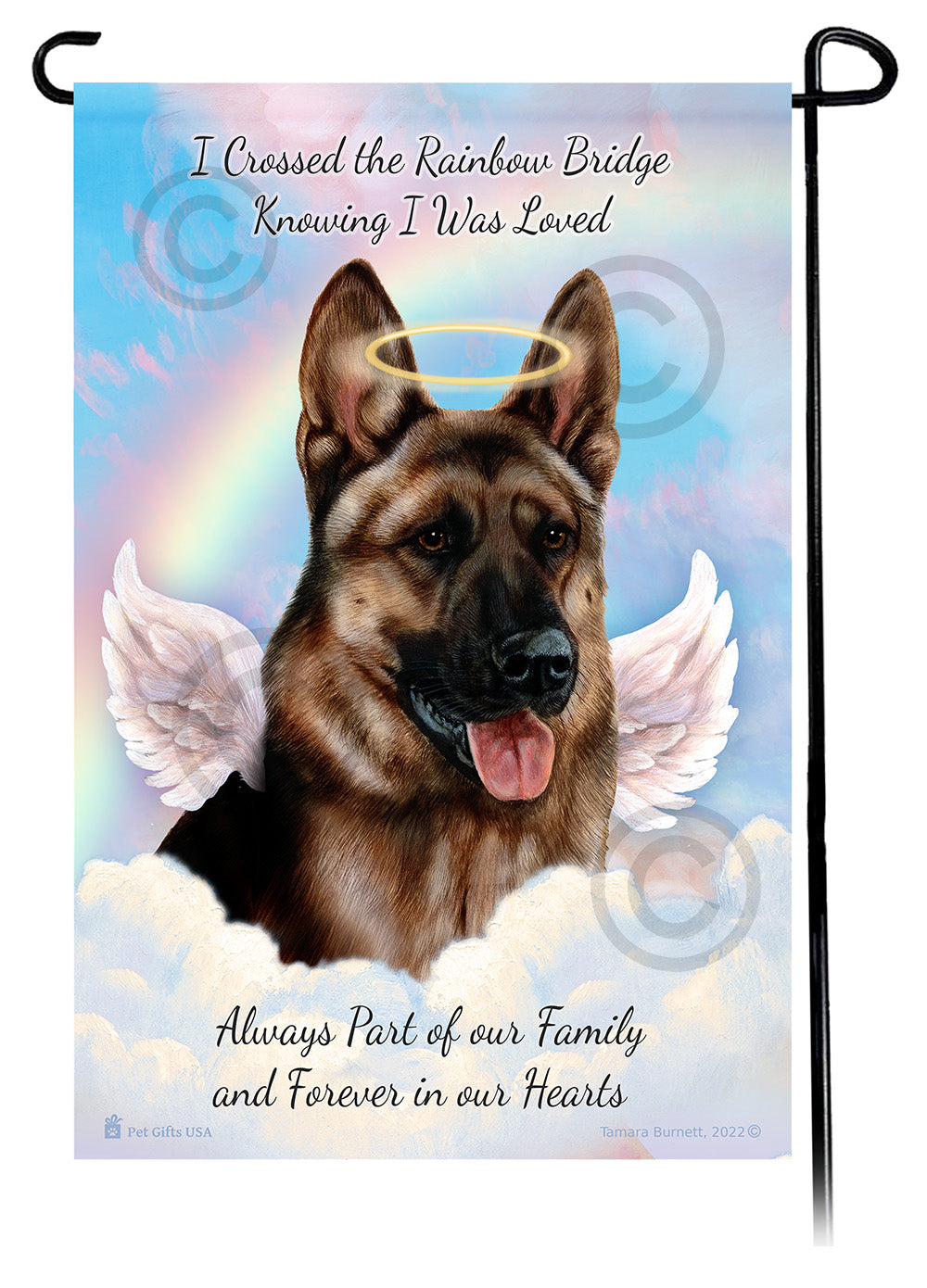 German Shepherd Fawn Sable Memorial Flag