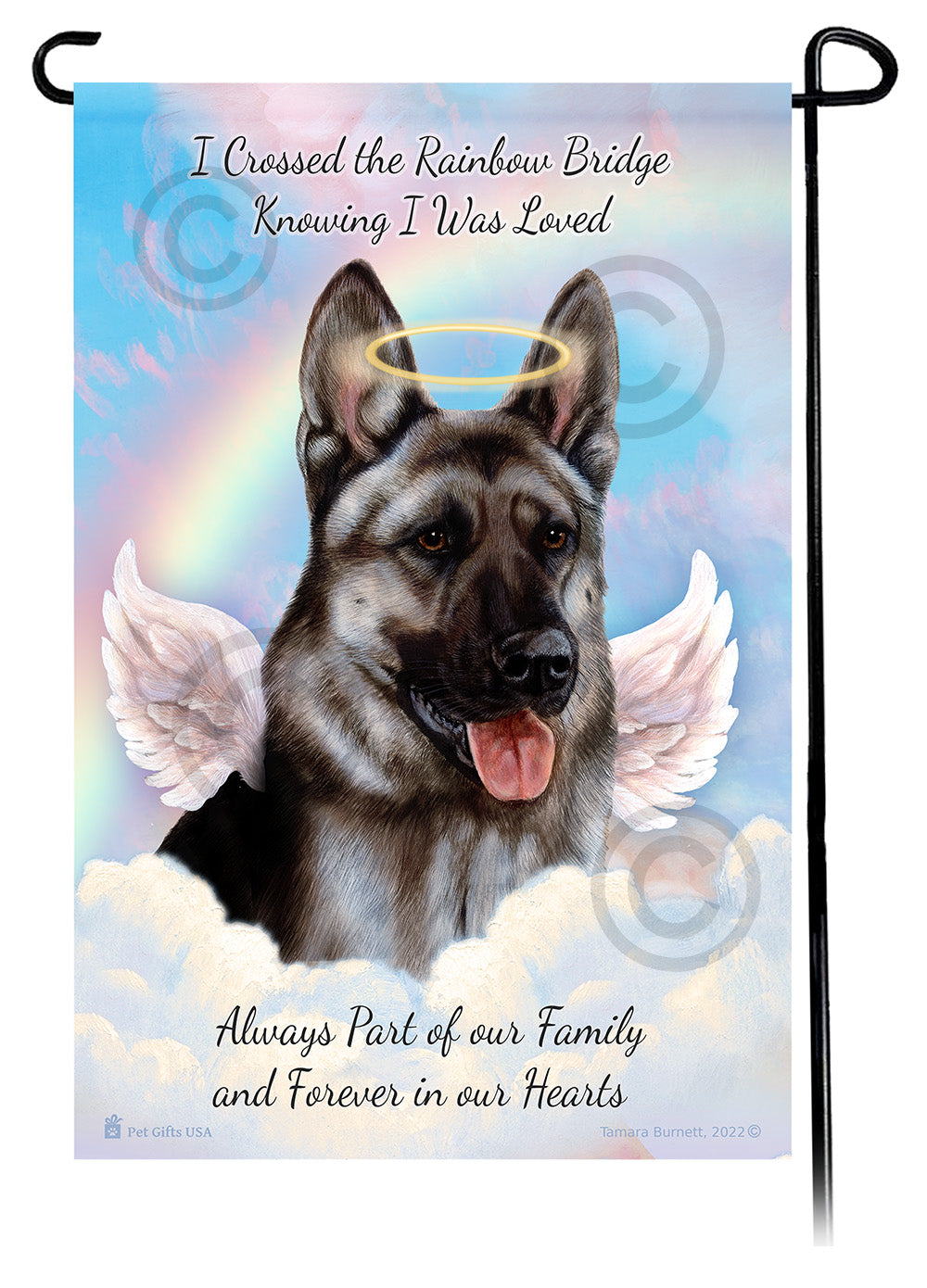 German Shepherd Silver Sable Memorial Flag