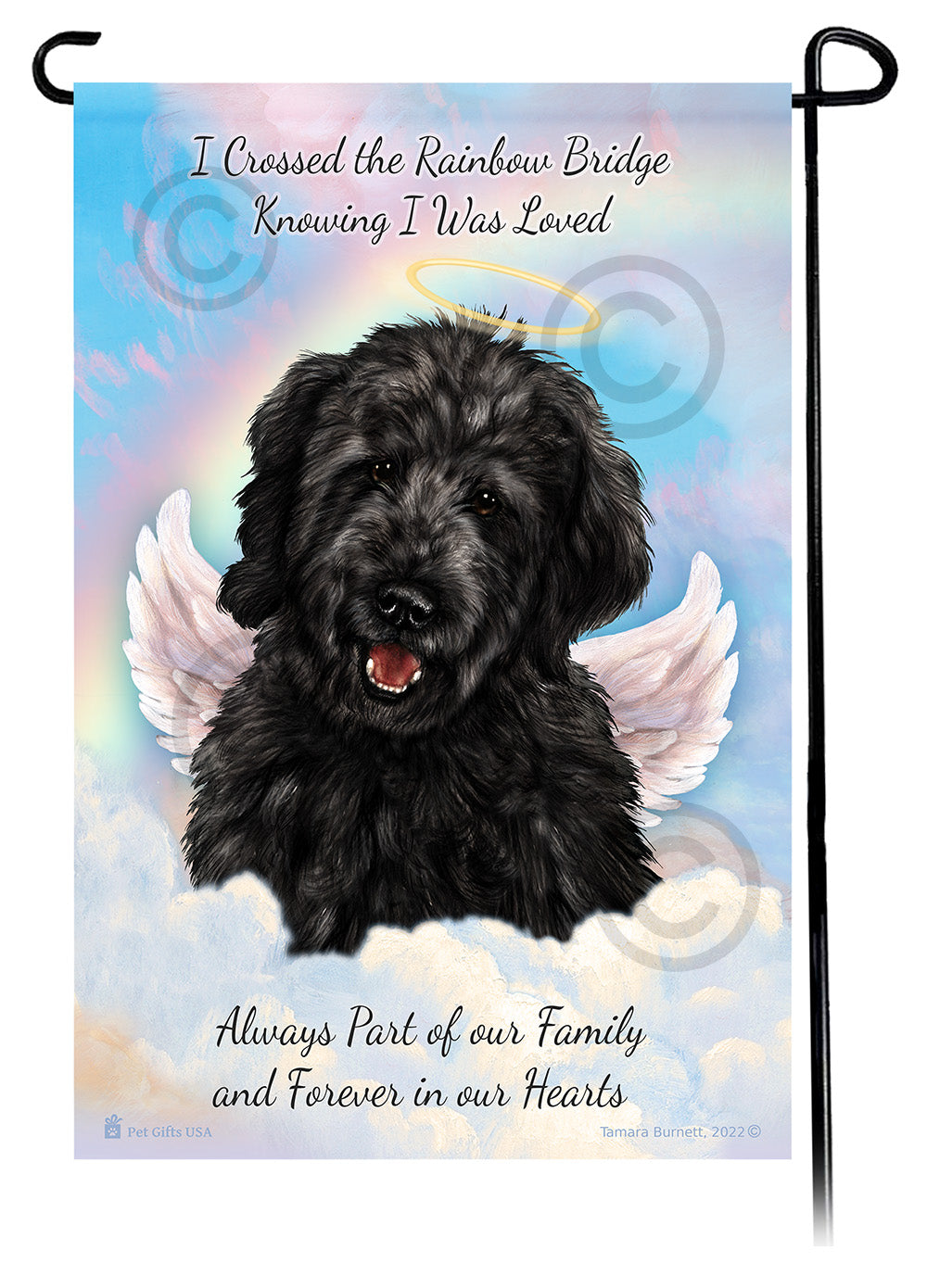 Goldendoodle Black Memorial Flag