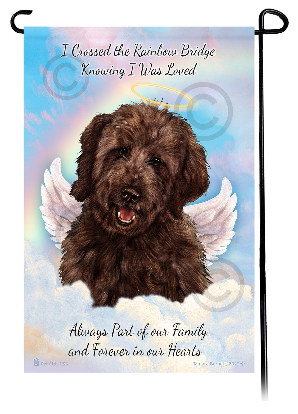Goldendoodle Chocolate Memorial Flag