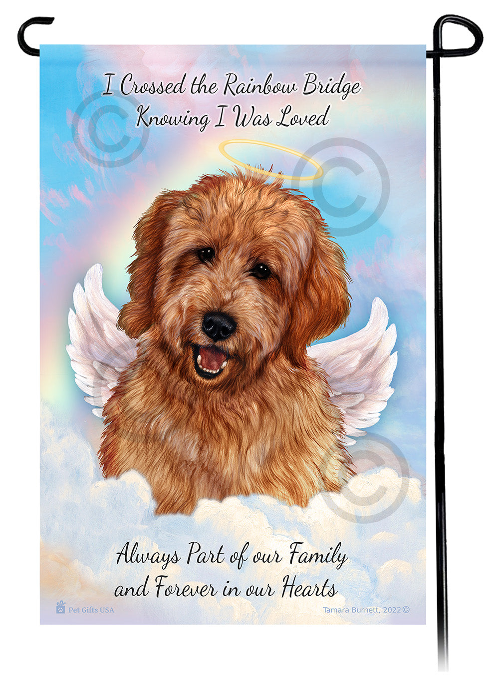 Goldendoodle Red Memorial Flag
