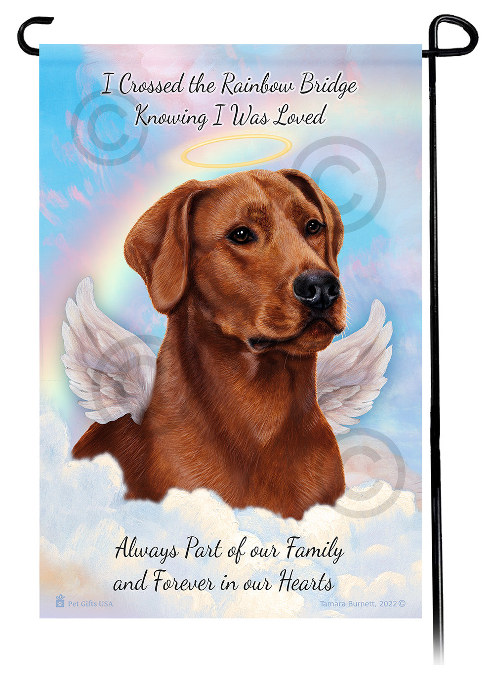 Labrador Red American Memorial Flag