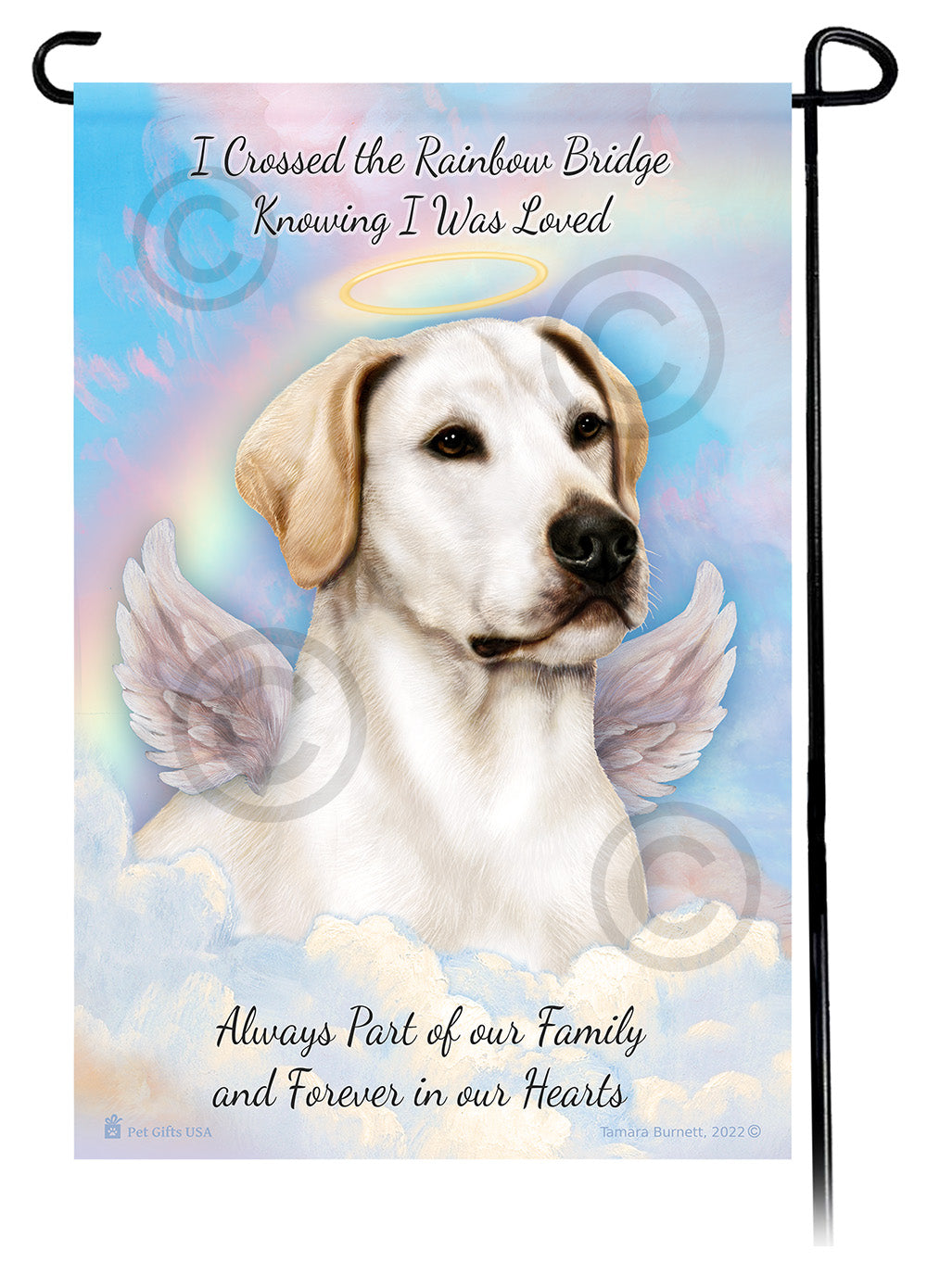 Labrador White American Memorial Flag