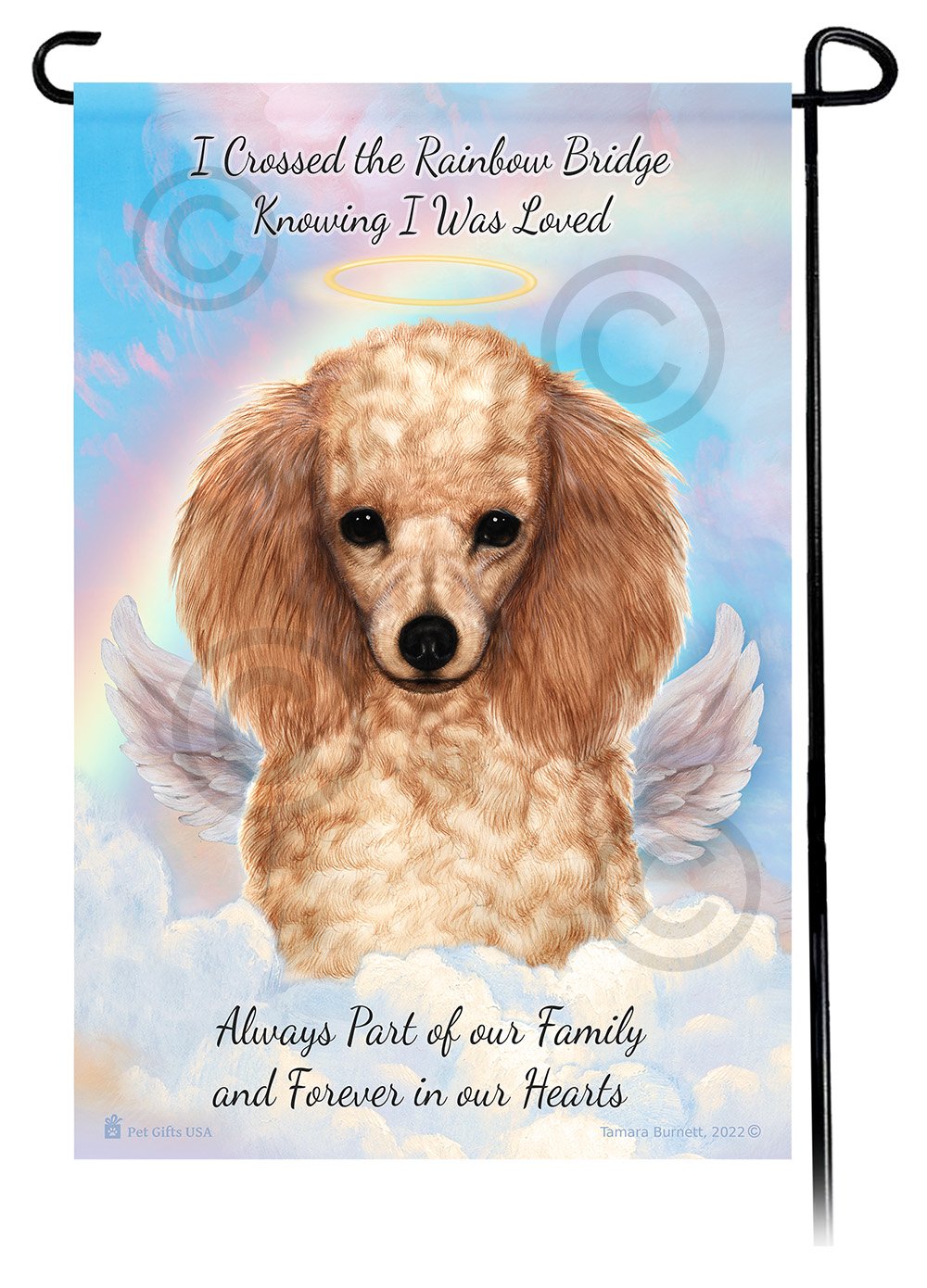Poodle Apricot Memorial Flag