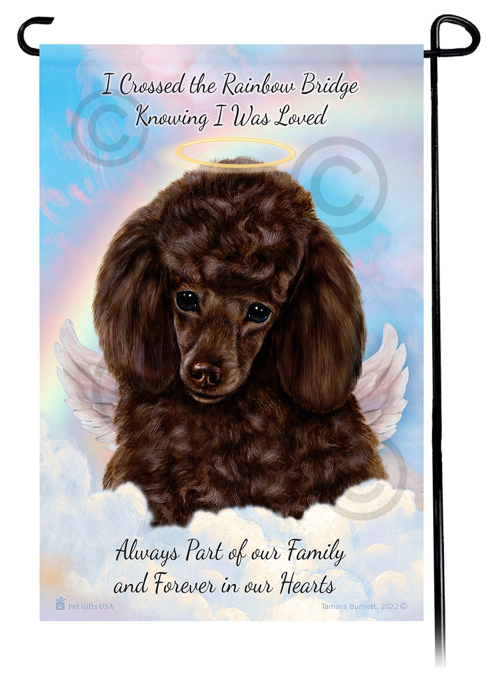 Poodle Chocolate Memorial Flag