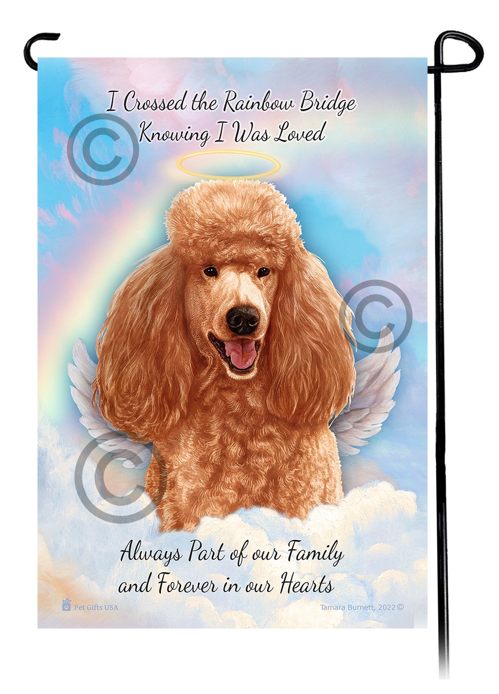 Poodle Standard Apricot Memorial Flag