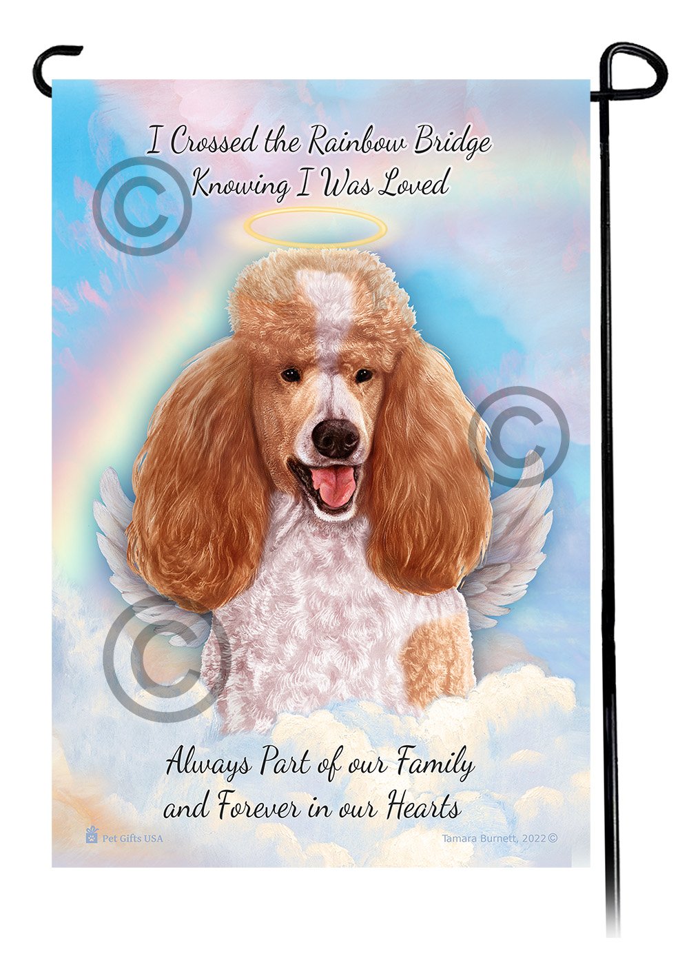 Poodle Standard Apricot and White Memorial Flag