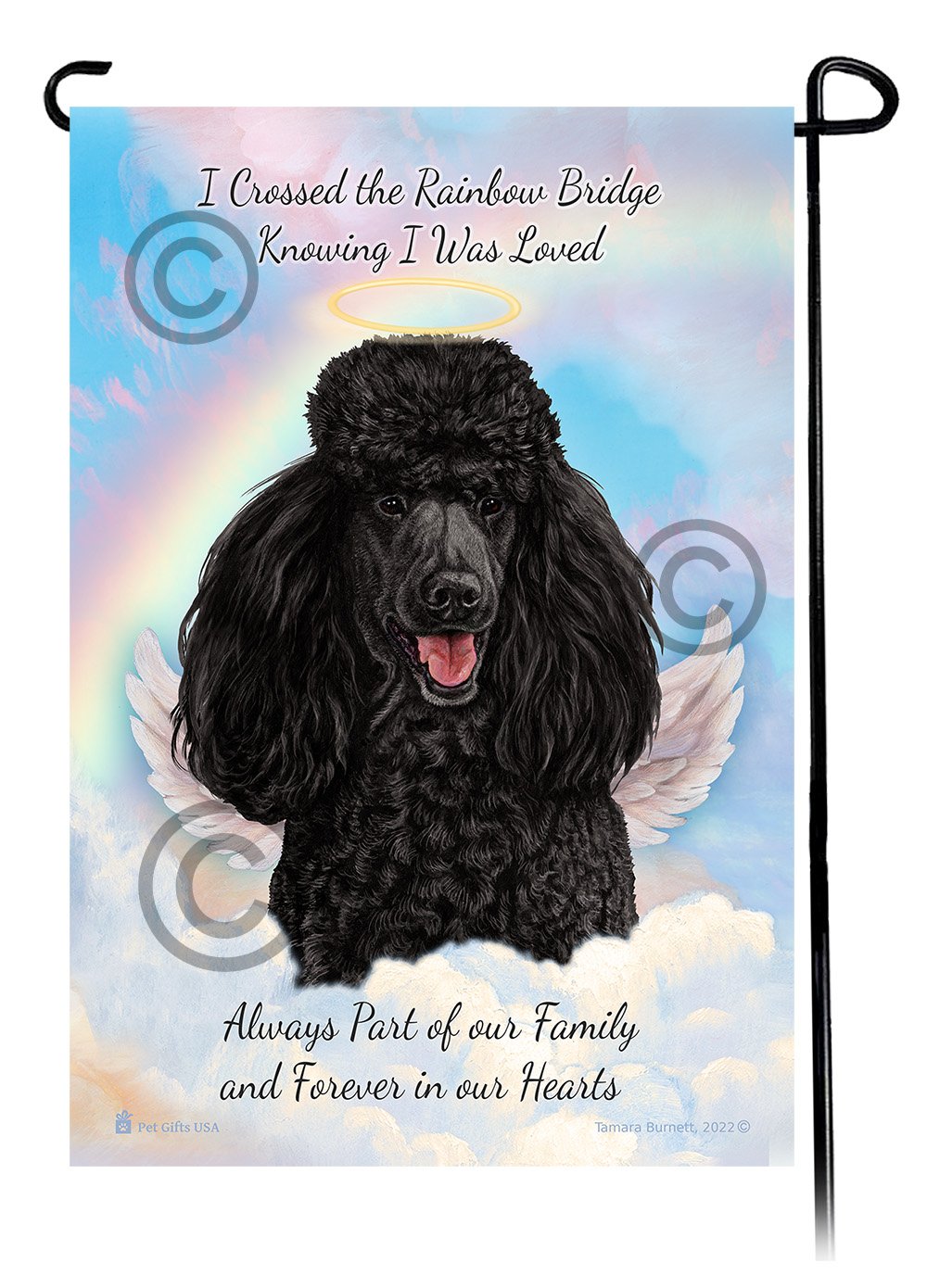 Poodle Standard Black Memorial Flag
