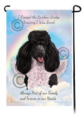 Poodle Standard Black and White Parti Memorial Flag