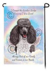 Poodle Standard Silver and White Parti Memorial Flag