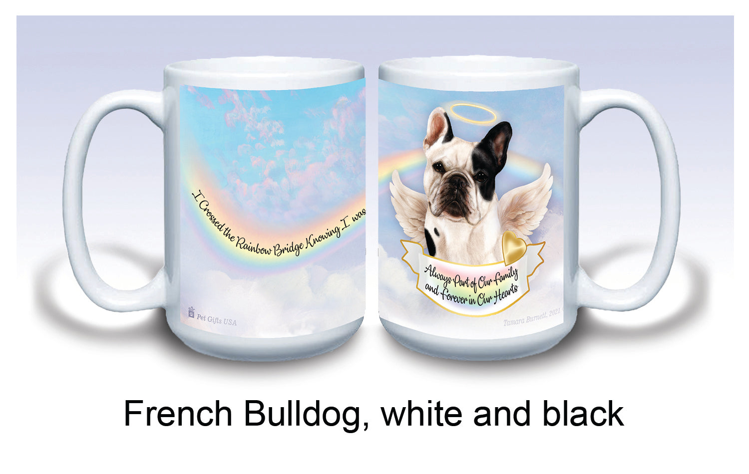 French Bulldog White/Black - Memorial Mug