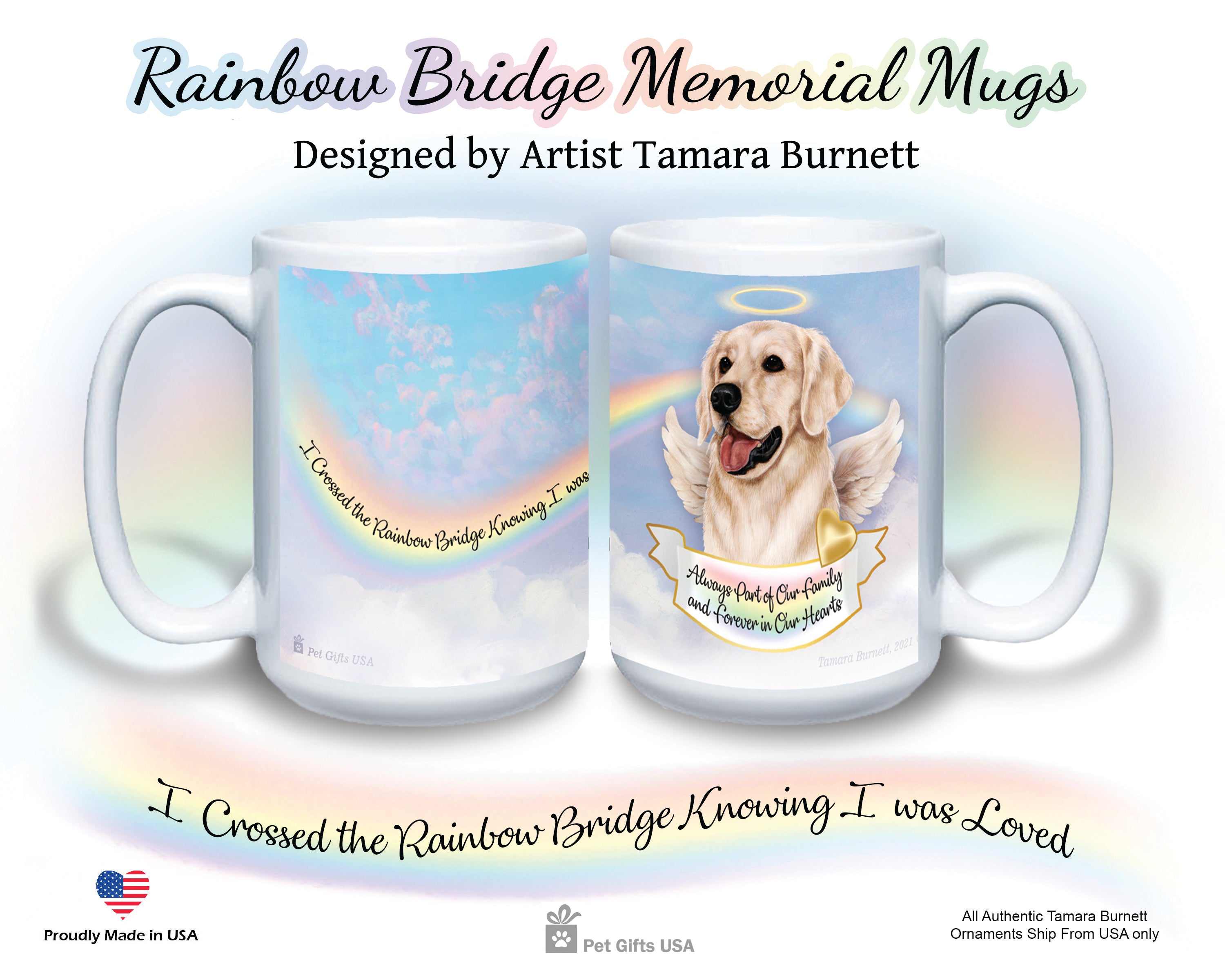 Golden Retriever White - Memorial Mug