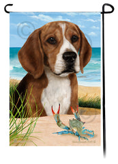 Beagle Summer Beach Garden Flag