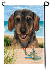 Dachshund WH Wild Boar Summer Beach Garden Flag