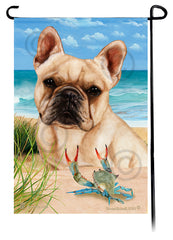 French Bulldog Cream Summer Beach Garden Flag