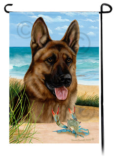 German Shepherd Red Sable Summer Beach Garden Flag