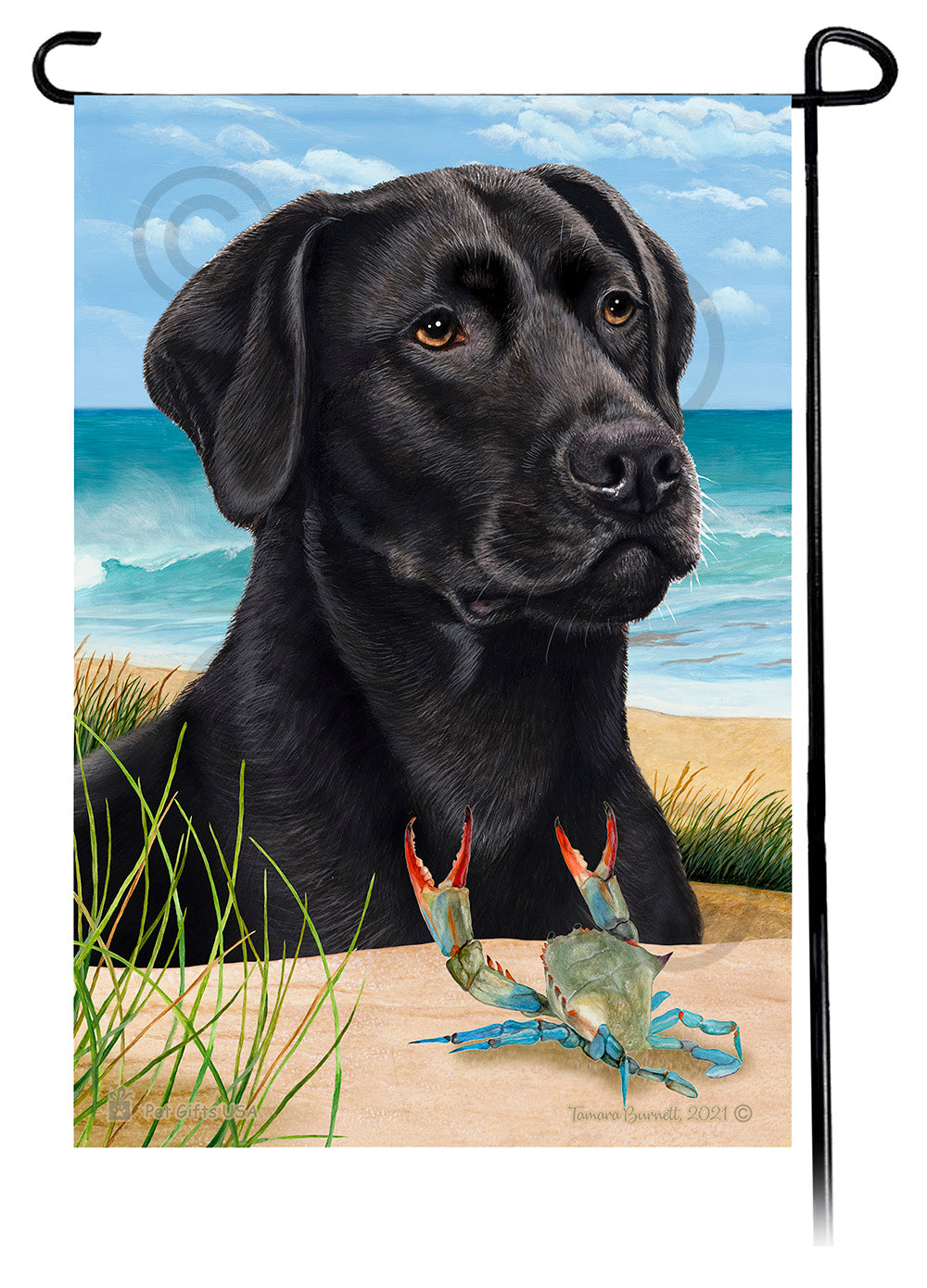 Labrador Retriever Black American Summer Beach Garden Flag