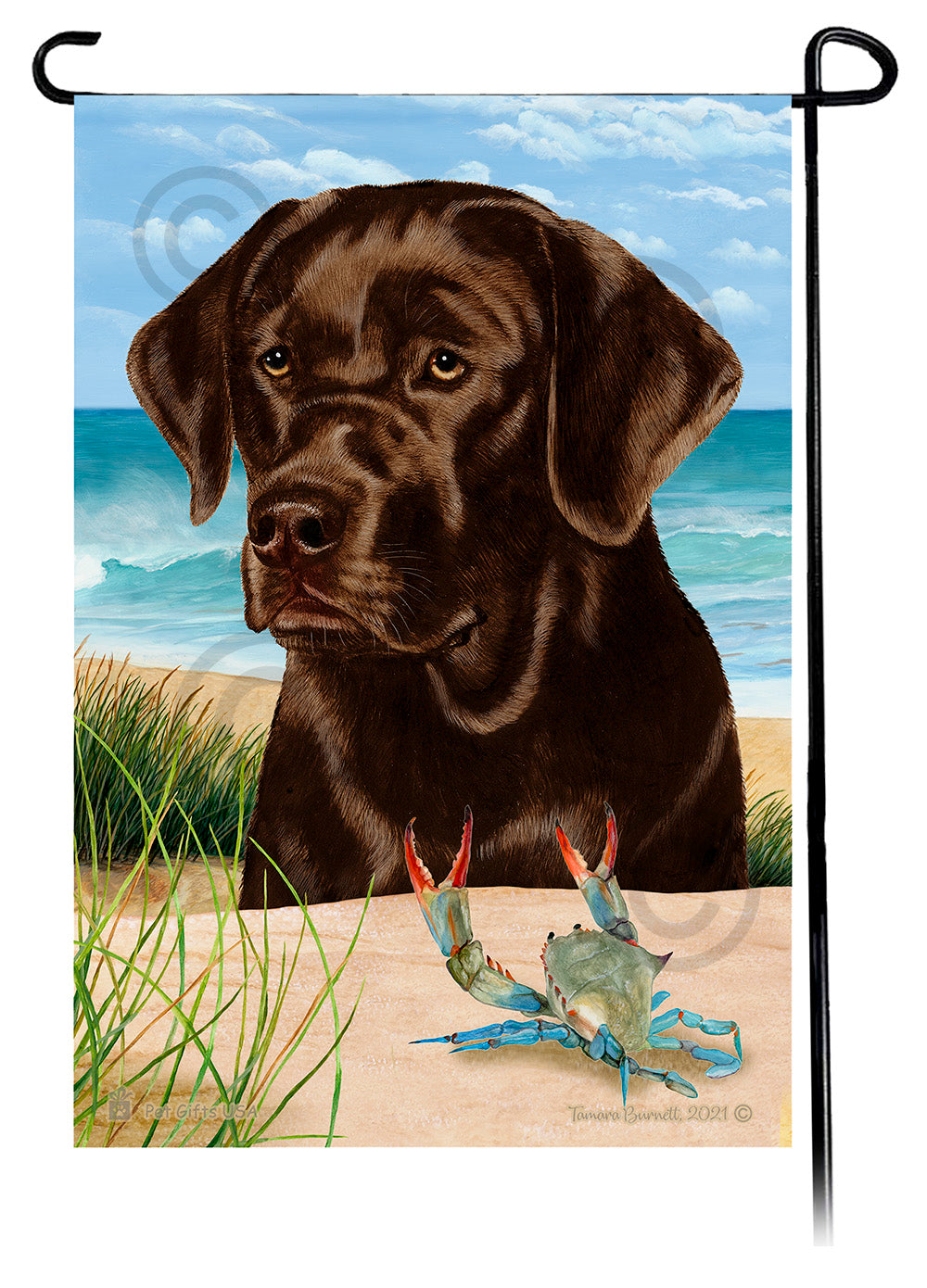 Labrador Retriever Chocolate English Summer Beach Garden Flag