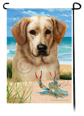 Labrador Retriever Yellow Front Face Summer Beach Garden Flag