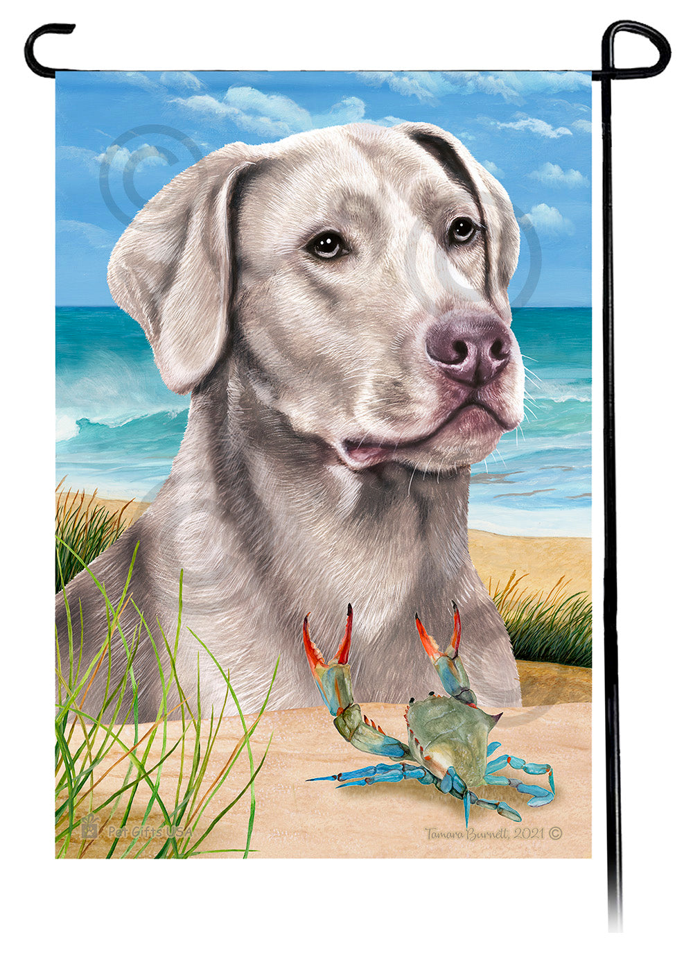 Labrador Retriever Silver American Summer Beach Garden Flag