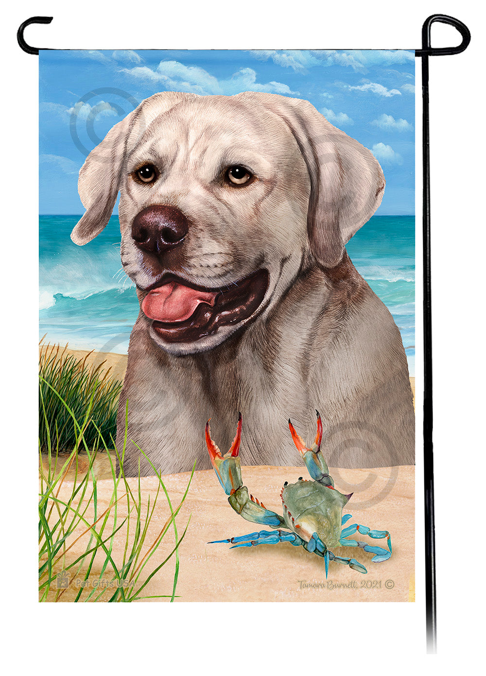 Labrador Retriever Silver English Summer Beach Garden Flag