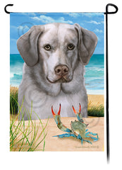 Labrador Retriever Silver Front Face Summer Beach Garden Flag
