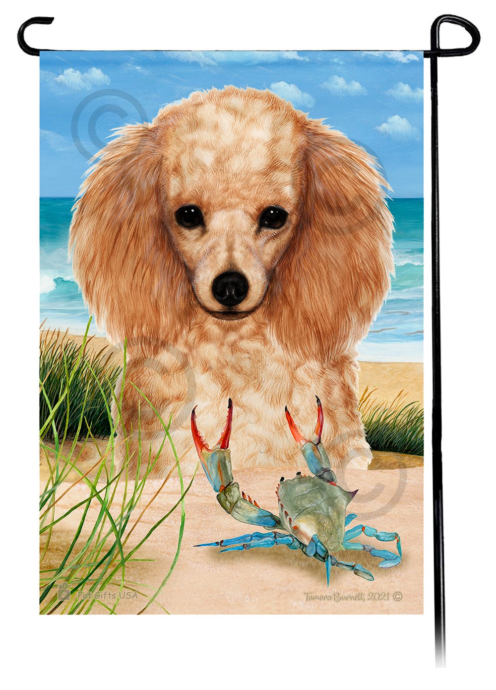 Poodle Apricot Summer Beach Garden Flag