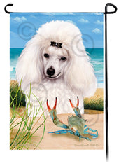 Poodle Mini White Summer Beach Garden Flag
