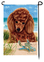 Poodle Red Summer Beach Garden Flag