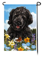 Goldendoodle Black Summer Flowers Garden Flag