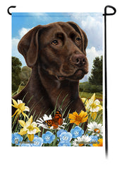 Labrador Chocolate American Summer Flowers Garden Flag