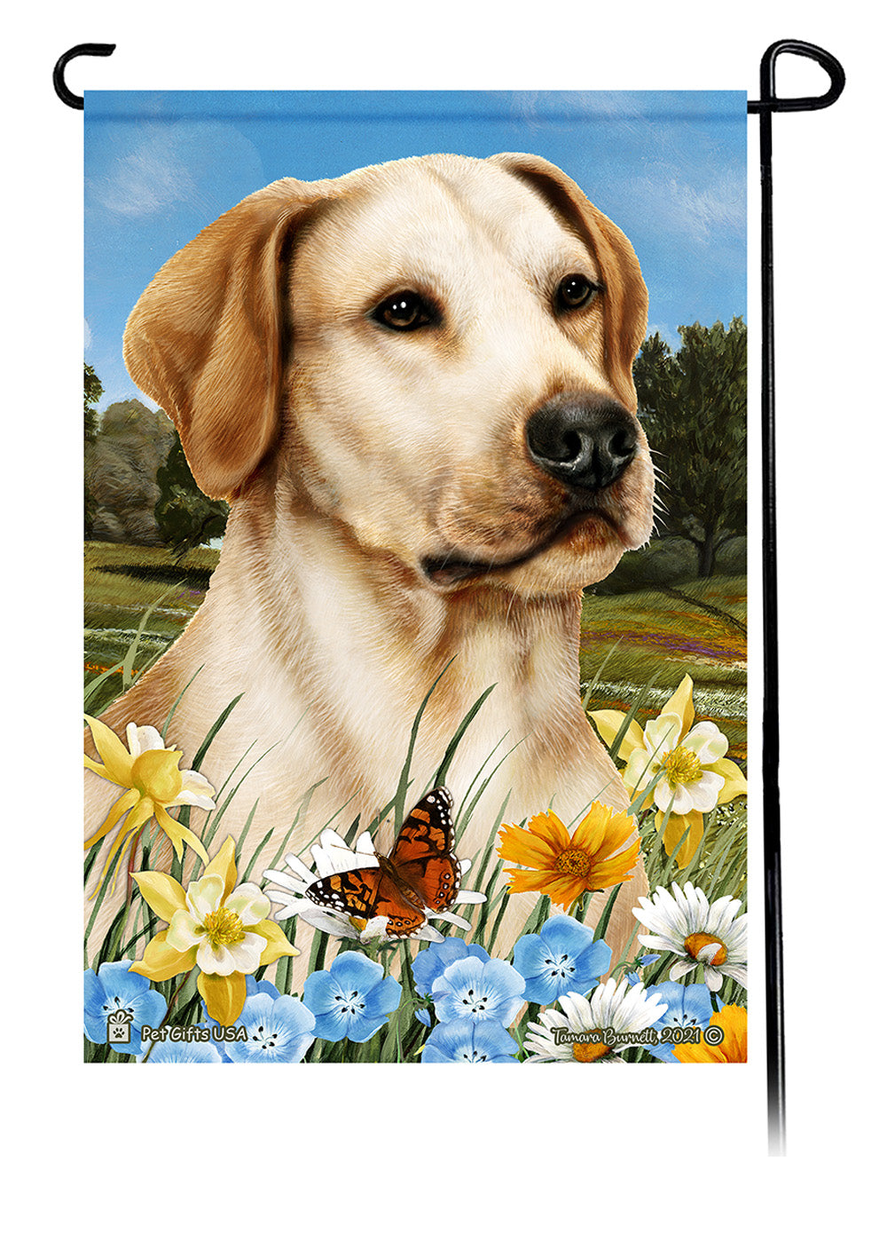 Labrador Yellow American Summer Flowers Garden Flag