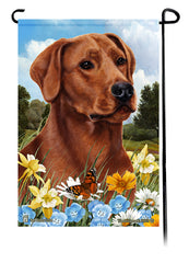 Labrador Red American Summer Flowers Garden Flag