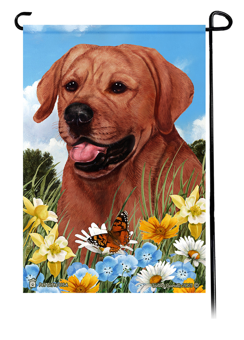 Labrador Red English Summer Flowers Garden Flag