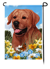 Labrador Red English Summer Flowers Garden Flag