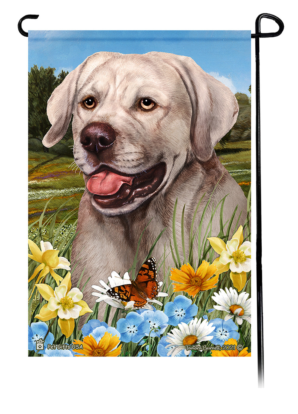 Labrador Silver English Summer Flowers Garden Flag