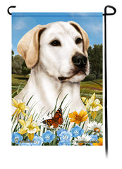 Labrador White American Summer Flowers Garden Flag
