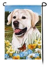 Labrador White English Summer Flowers Garden Flag