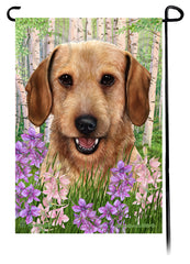 Dachshund WH Wheaten Spring Flowers Flag