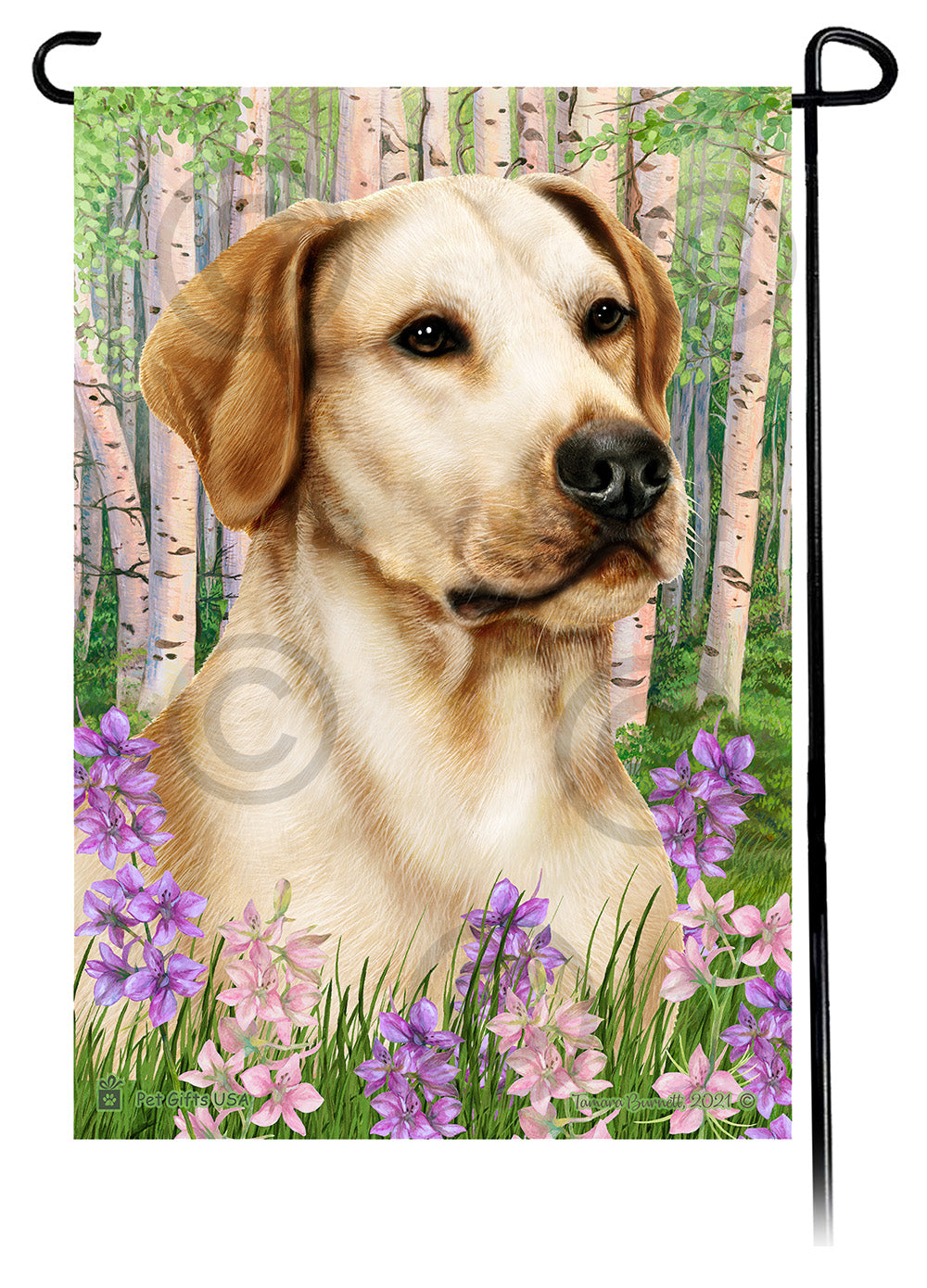 Labrador Yellow American Spring Flowers Flag