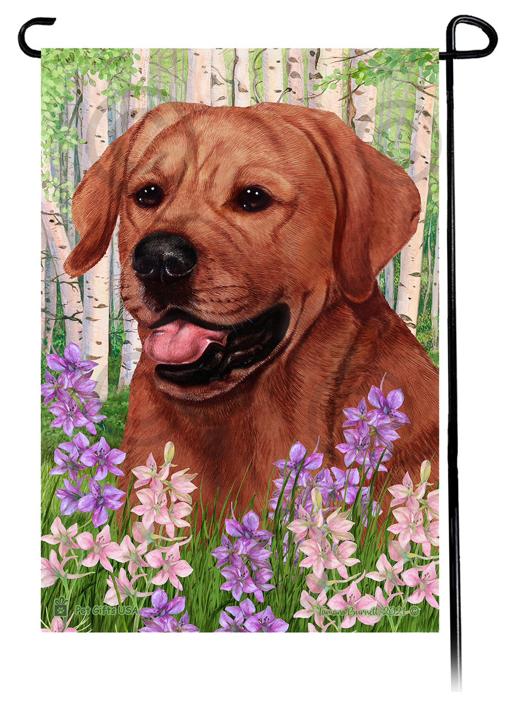 Labrador Red English Spring Flowers Flag