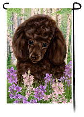 Poodle Chocolate Spring Flowers Flag