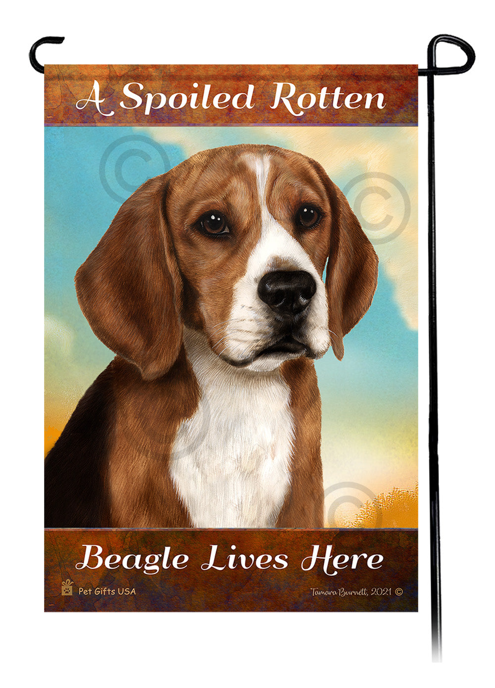A Spoiled Rotten Beagle Lives Here - Garden Flag