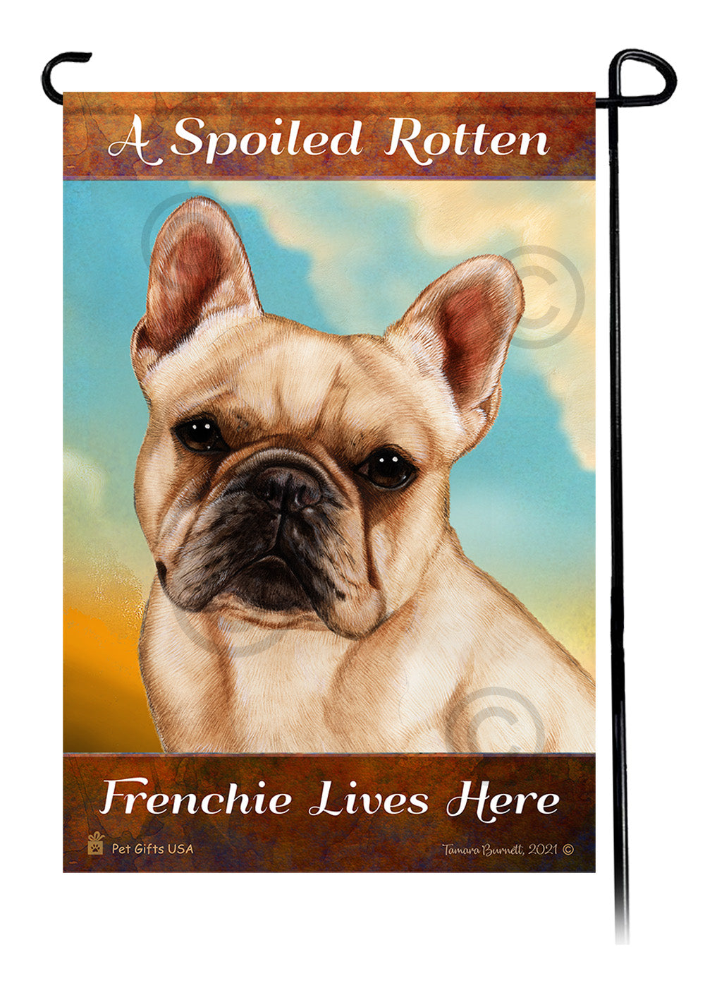 A Spoiled Rotten French Bulldog Cream Lives Here - Garden Flag