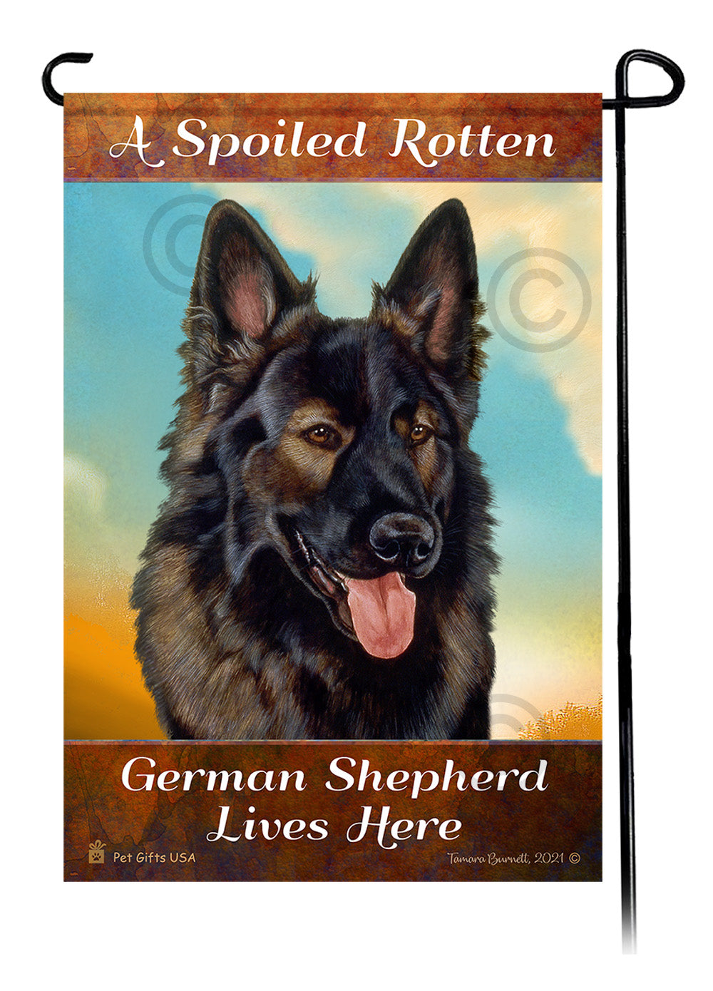 A Spoiled Rotten German Shepherd Brown Plush Lives Here - Garden Flag